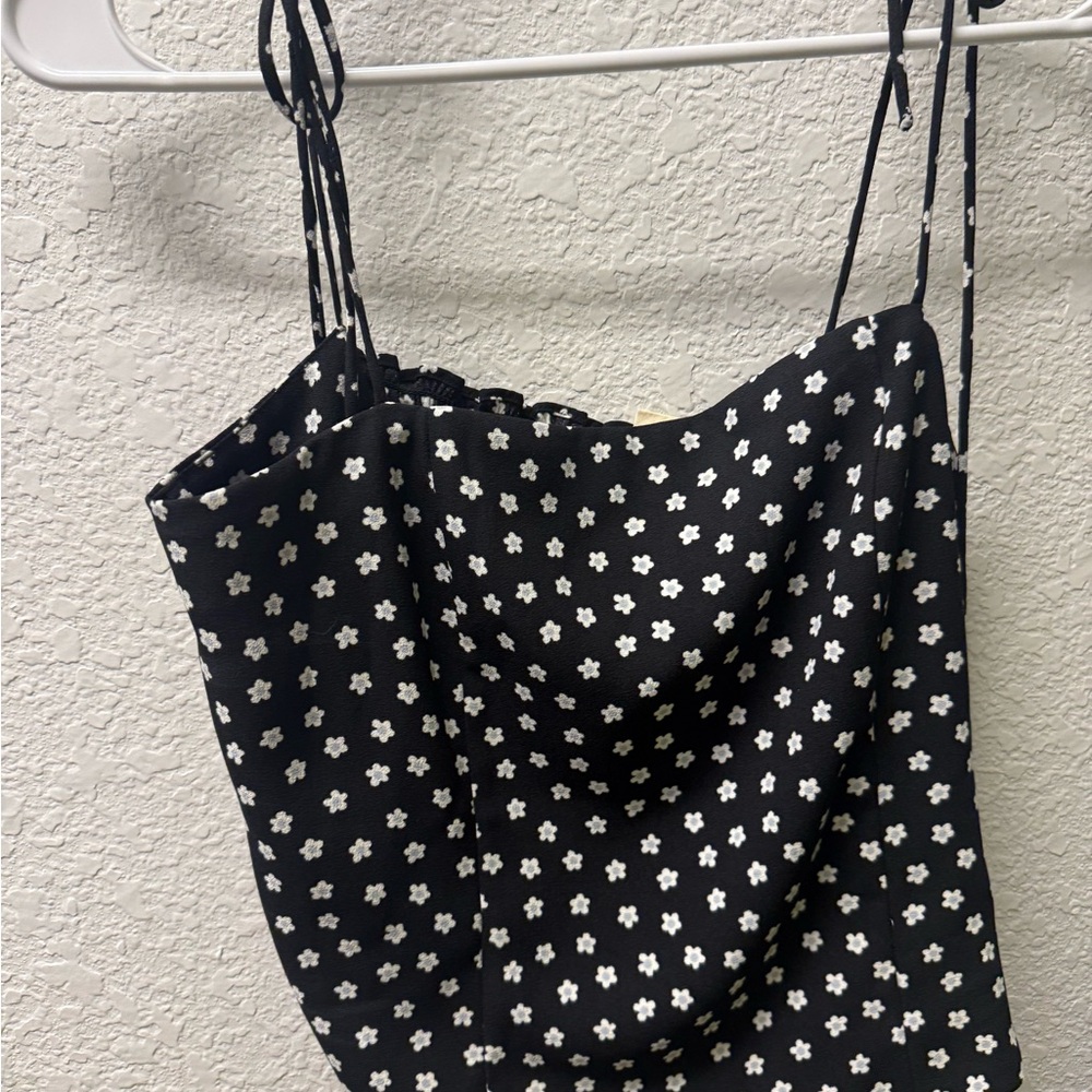 Levi's Black Slip Dress with White Daisy Print